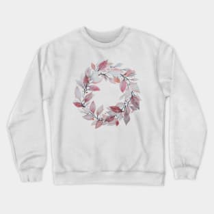 Watercolor Botanical Leaf Wreath Crewneck Sweatshirt